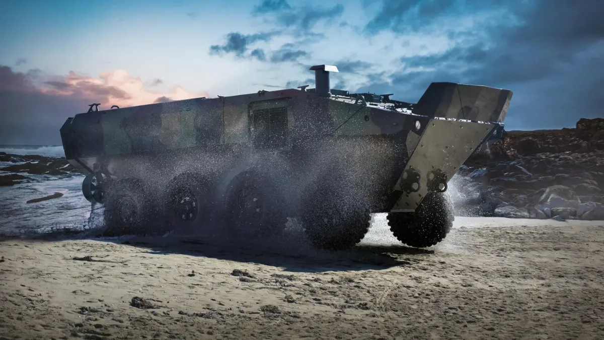 Novo blindado anfíbio da Espanha, Indra e IDV vão entregar 34 unidades do SUPERAV 8×8 para Marina